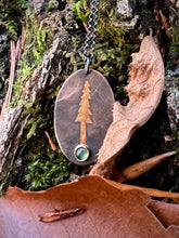 Load image into Gallery viewer, Keum-boo Golden Pine Tree and Green Maine Tourmaline Necklace