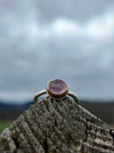 Load image into Gallery viewer, Maine watermelon tourmaline ring with 14k gold bezel on sterling band

