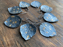 Load image into Gallery viewer, Gold-Flecked Aspen Leaf Earrings in 24K Gold and Silver