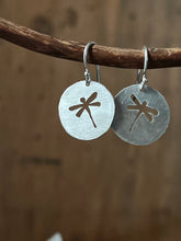 Load image into Gallery viewer, Sterling Silver Dragonfly Earrings