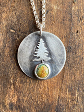 Load image into Gallery viewer, Sky Cloud Turquoise and Pine Tree Necklace