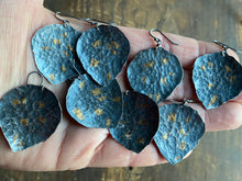 Load image into Gallery viewer, Gold-Flecked Aspen Leaf Earrings in 24K Gold and Silver