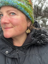 Load image into Gallery viewer, Keum-boo Gingko Leaf Earrings in 24K Gold and Silver (Large)