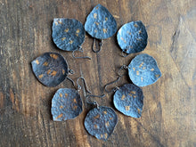 Load image into Gallery viewer, Gold-Flecked Aspen Leaf Earrings in 24K Gold and Silver