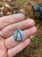 Load image into Gallery viewer, Sky Cloud Turquoise and Pine Tree Necklace