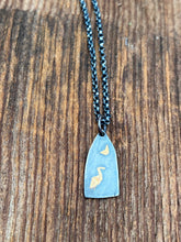 Load image into Gallery viewer, Golden Heron Under the Crescent Moon Necklace (OOAK)