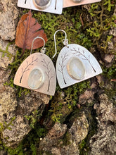 Load image into Gallery viewer, Arched Trees Sterling Silver Earrings with Rosecut White Moonstones
