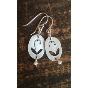Sterling silver lily of the valley earrings