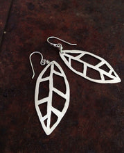 Load image into Gallery viewer, Sterling silver leaf earrings
