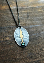 Load image into Gallery viewer, Keum-boo Golden Pine Tree and Green Maine Tourmaline Necklace
