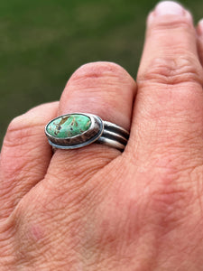 Carico lake turquoise on triple wire band ring