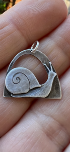 Sterling Silver Snail Under the Rainbow Necklace