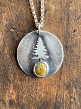 Load image into Gallery viewer, Sky Cloud Turquoise and Pine Tree Necklace
