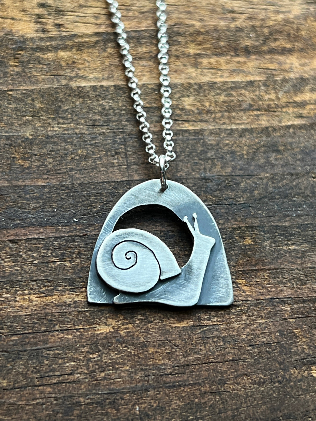 Sterling Silver Snail Under the Rainbow Necklace