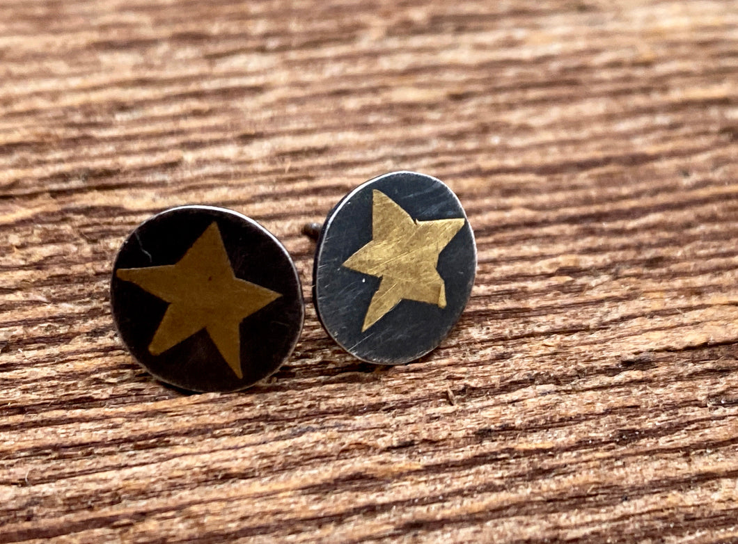 Gold Star Post Earrings